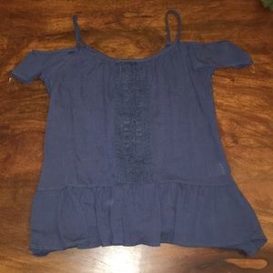 Girls blue off the shoulder too